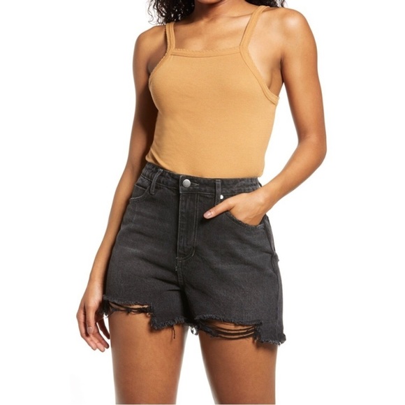 NWT! BP. Picot Trim Cotton Blend Rib Bodysuit in Tan Dale 🤎 - Picture 1 of 6